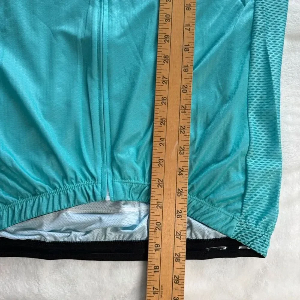 Cycle-Run Cycling Jersey Jacket Women’s 4XL Aqua Blue Zip Front NEW